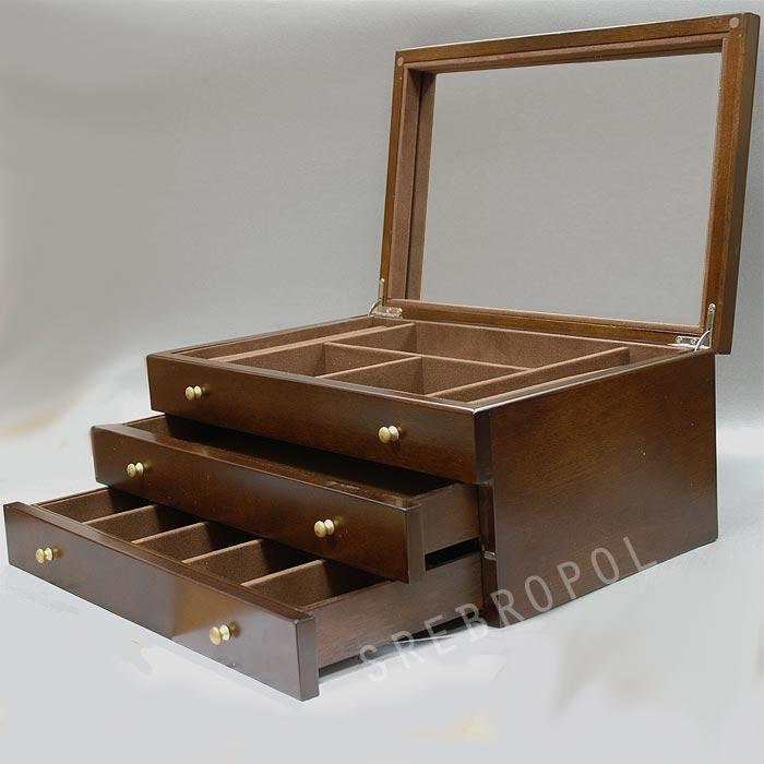 Drewniana kasetka na biżuterię MST04L