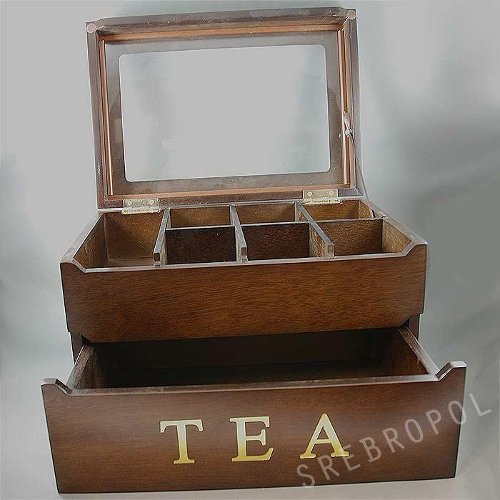 Drewniana skrzynka na herbate MSY22