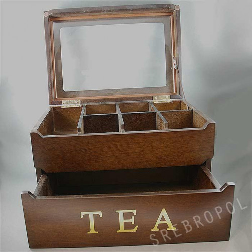 Drewniana skrzynka na herbate MSY22