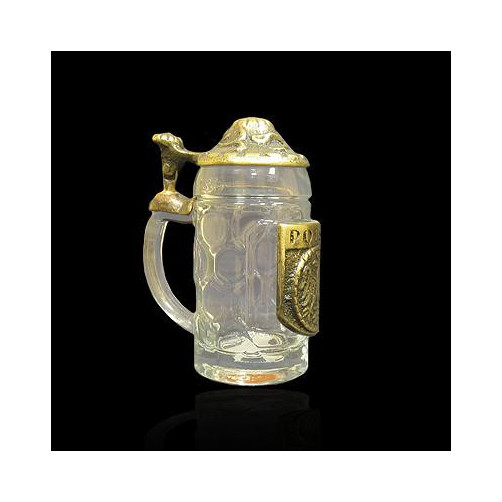 Kufel ze szkła z mosiądzem KUF0855