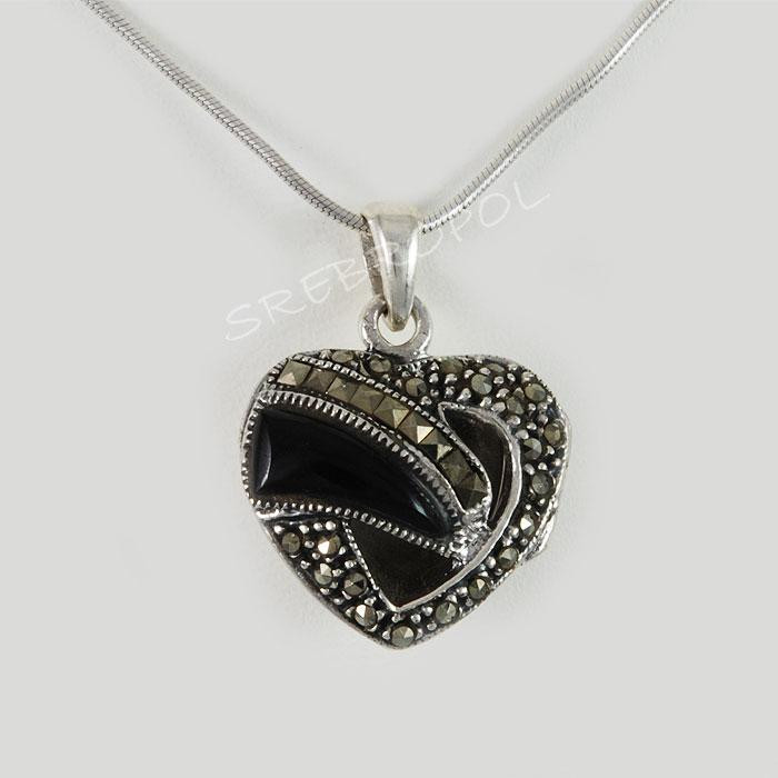 Zawieszka srebrna serce otwierane W-PU JA 67/0