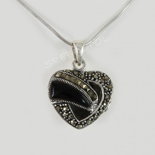 Zawieszka srebrna serce otwierane W-PU JA 67/0