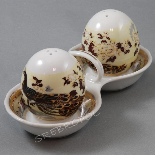 Pieprzniczka i solniczka - porcelana japońska Pawie FIL135K