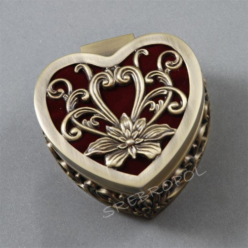 Szkatułka mosiądzowana serce 461-4714