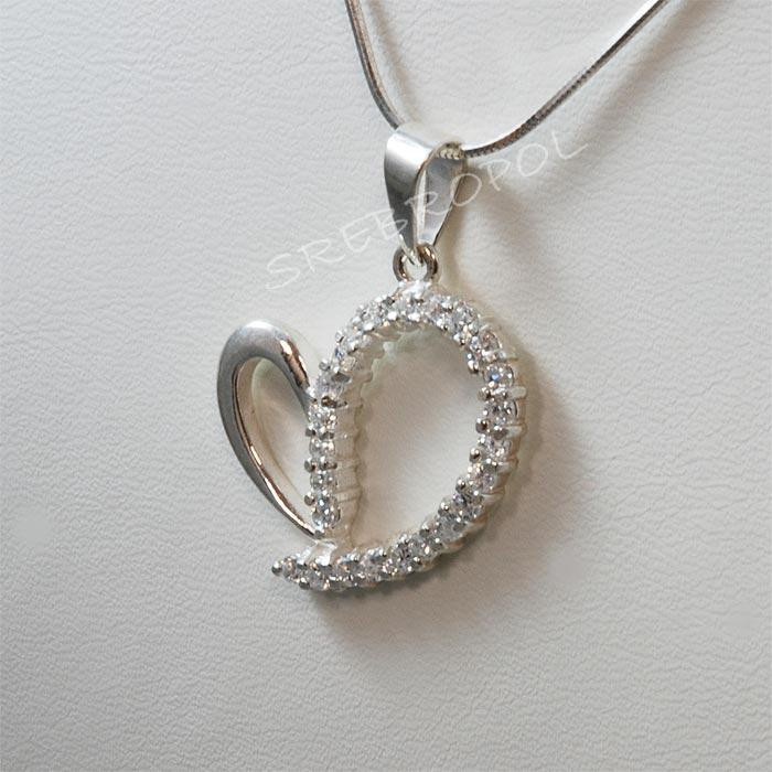 Zawieszka srebrna serce z cyrkoniami W-794 PU30/5