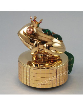 Złota pozytywka żabka z kryształkami swarovskiego 366-0025