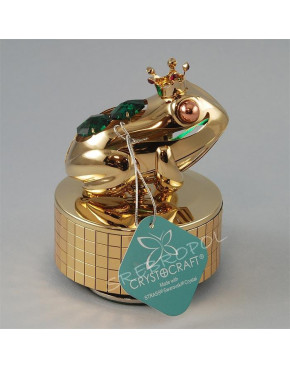 Złota pozytywka żabka z austriackimi kryształkami 366-0025