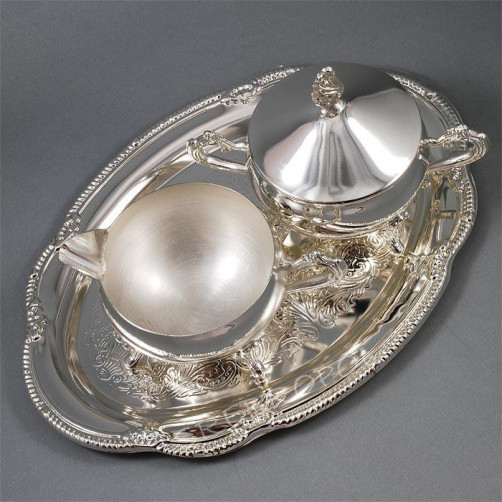 Komplet posrebrzany cukiernica i mlecznik A-2421C