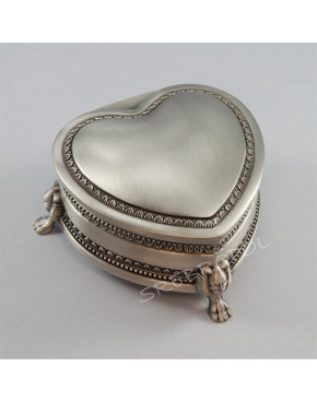 Cynowana szkatułka na biżuterię w kształcie serca 472-4278