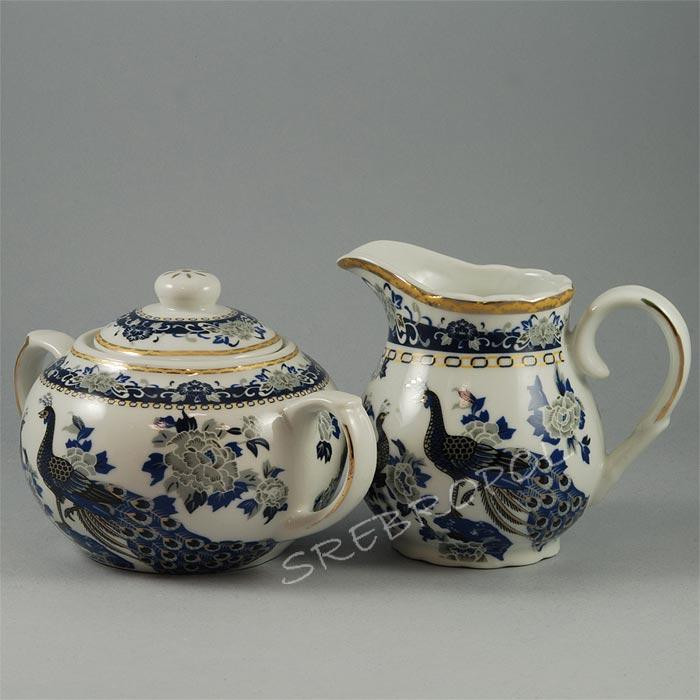 Cukiernica i mlecznik - porcelana japońska Pawie FIL155KN