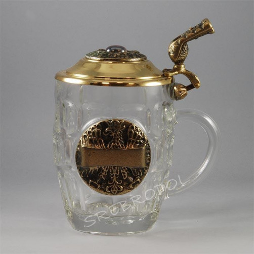 Kufel ze szkła z mosiądzem 0853-4