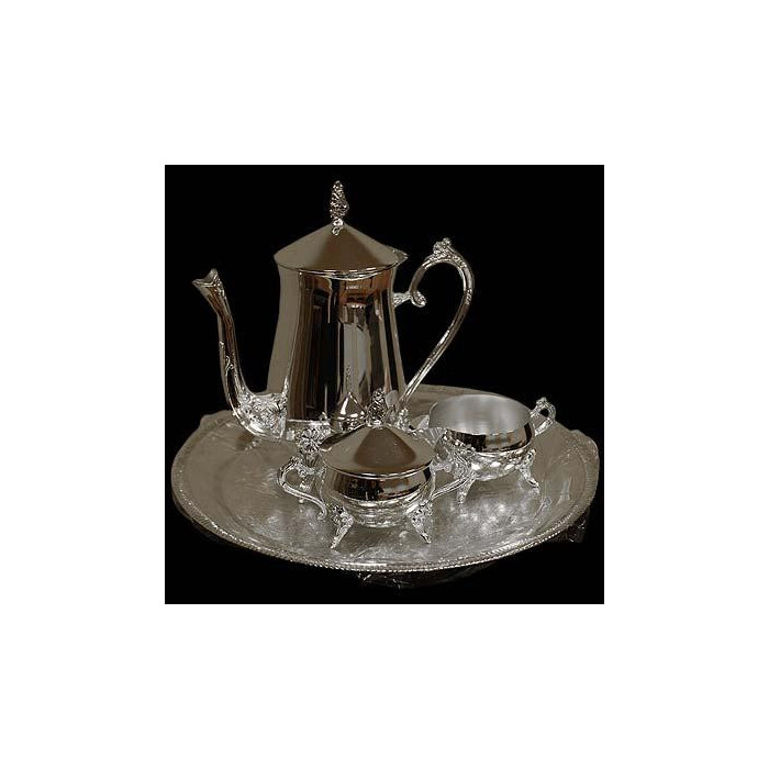 Komplet posrebrzany na tacy J902