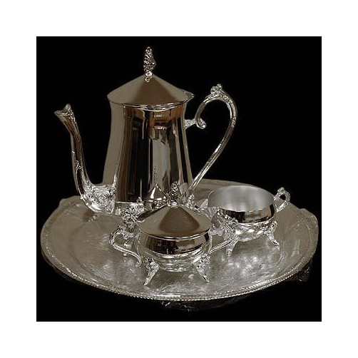 Komplet posrebrzany na tacy J902