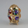 Złota figurka jajko z kolorowymi kryształkami swarovskirgo