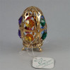 Złota figurka jajko z kolorowymi kryształkami swarovskirgo
