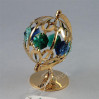 Złota figurka globus z kolorowymi kryształkami swarovskiego 366-0139