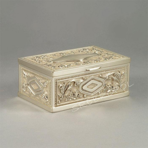 Posrebrzana kasetka, szkatułka na biżuterię 461-4524