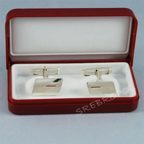 Srebrne spinki do mankietów połysk-mat S-M ML48/5 M4