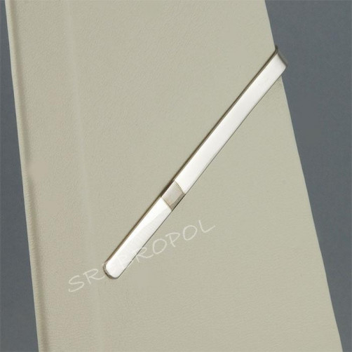 Srebrna spinka do krawata z czarnym paskiem S-K 29/0