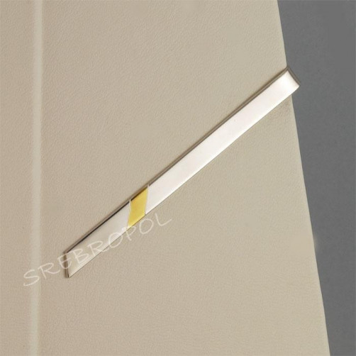 Srebrna spinka do krawata ze zlotym paskiem S-K 27/0 S2