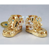 Złota figurka buciki z niebieską wstążeczką i kryształkami swarovskiego 122-0217