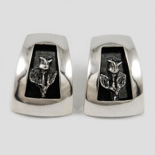 Kolczyki srebrne z różyczką SA 550 6.4g