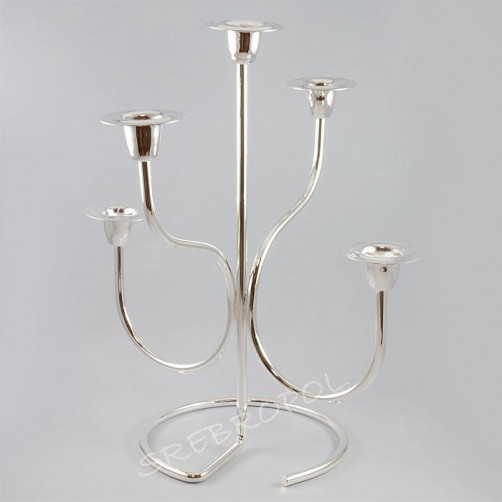 Świecznik 5-ramienny posrebrzany Regent Contempo