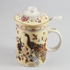 Kubek z zaparzaczem - porcelana japońska Pawie 85KB_2