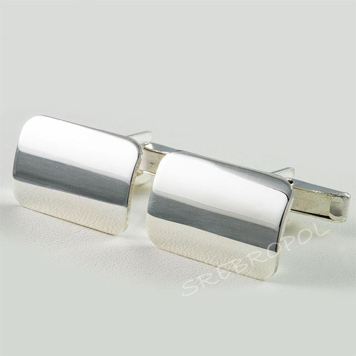 Srebrne spinki do mankietów połysk S1-M 49/0