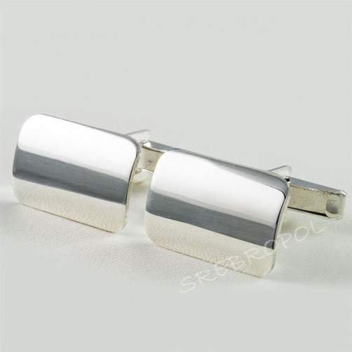 Srebrne spinki do mankietów połysk S1-M 49/0