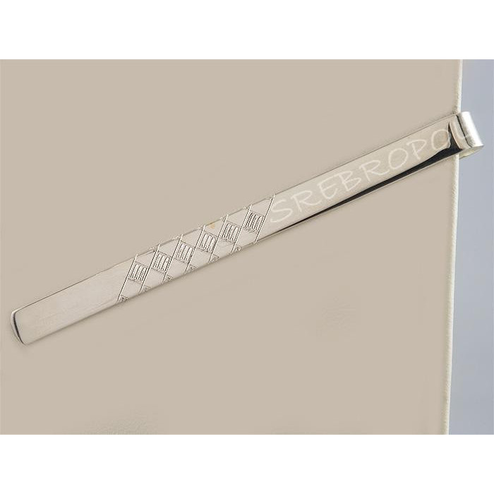 Srebrna spinka do krawata z grawerowanym wzorkiem S5-K29/0