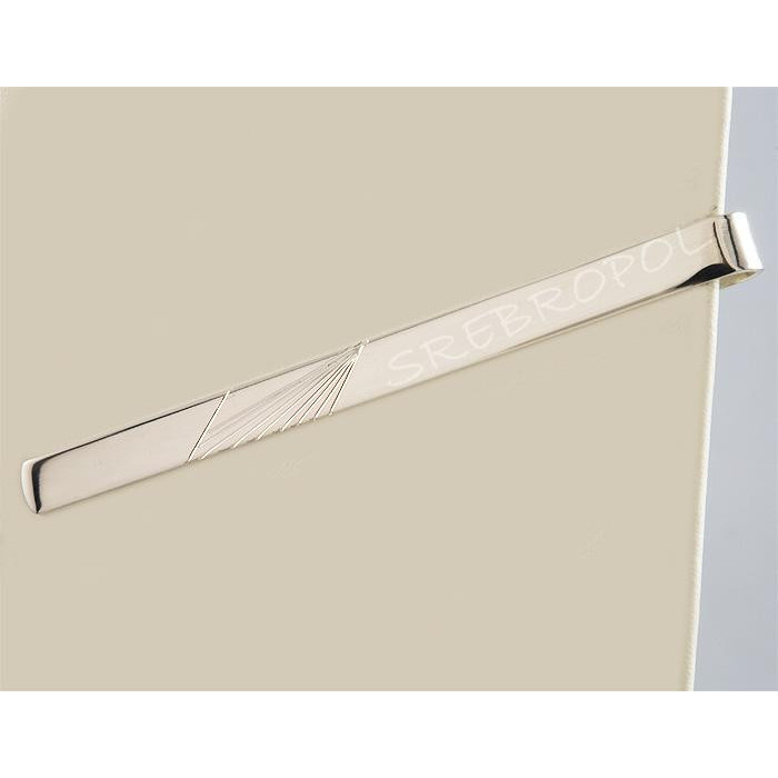 Srebrna spinka do krawata z grawerowanym wzorkiem S12-K 29/0