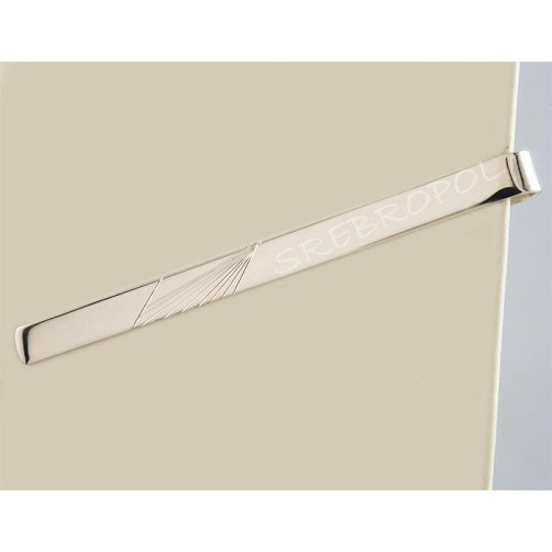 Srebrna spinka do krawata z grawerowanym wzorkiem S12-K 29/0