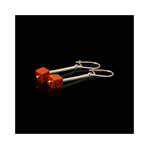 Kolczyki srebrne z koralowcem K-7 AB 14/0 3.6g