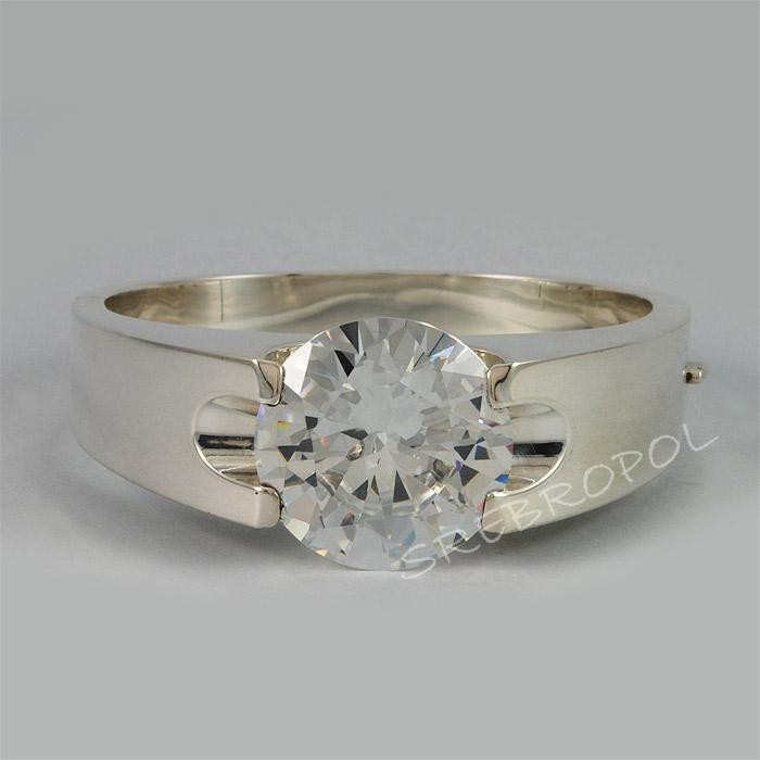 Bransoletka srebrna z dużą cyrkonią BRS 400/0