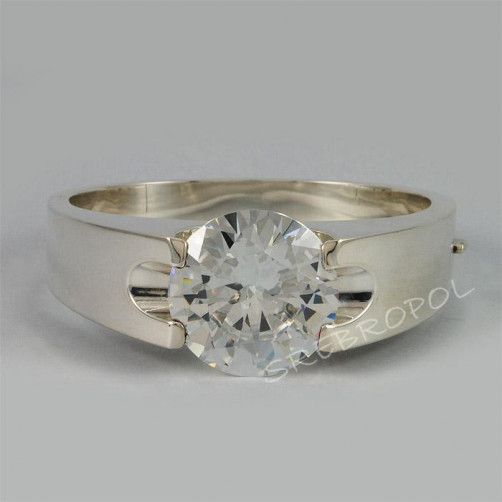 Bransoletka srebrna z dużą cyrkonią BRS 400/0