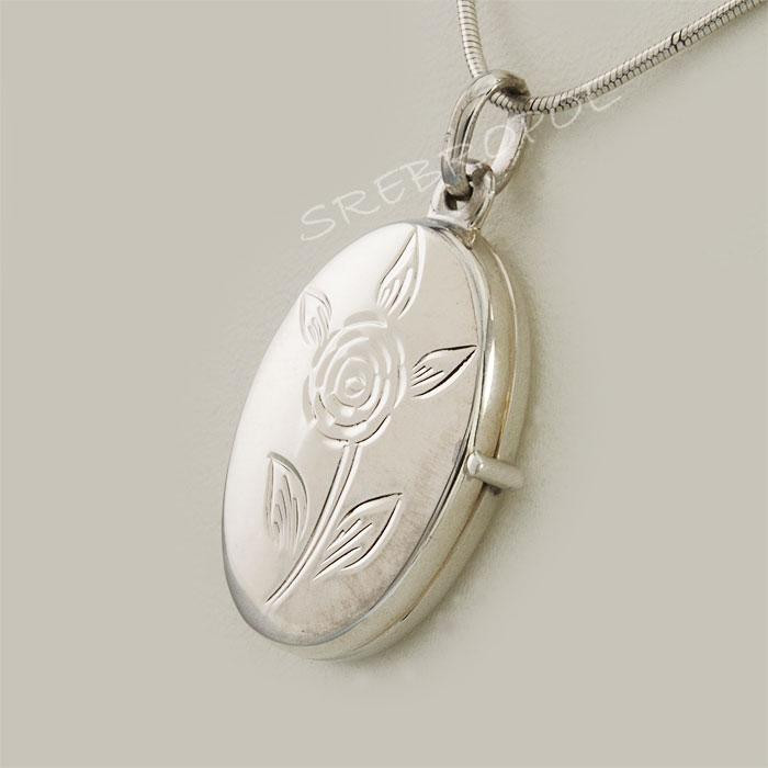 Zawieszka srebrna owal otwierany 39/T