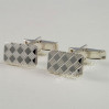 Srebrne spinki do mankietów z grawerowanym wzorkiem S10-P 45/0