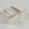 Srebrne spinki do mankietów z grawerowanym wzorkiem S10-P 45/0