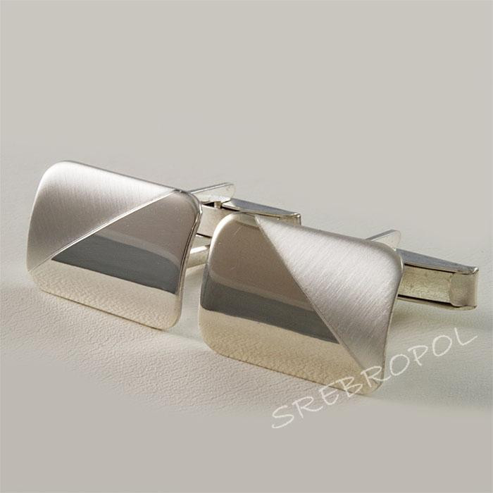 Srebrne spinki do mankietów połysk-mat S-P3 57/0