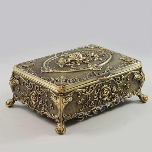 Mosiądzowana szkatułka na biżuterię 466-8112